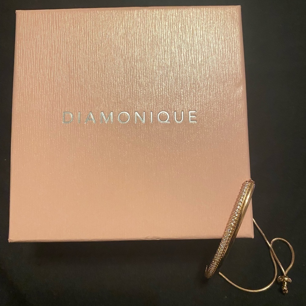 NEW - Diamonique x Kathy Levine Milano Pave Bolo Bracelet, Sterling Silver. Rose - Picture 4 of 5